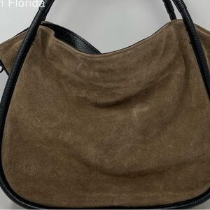 Brown Italian Suede and Leather Women's Bag